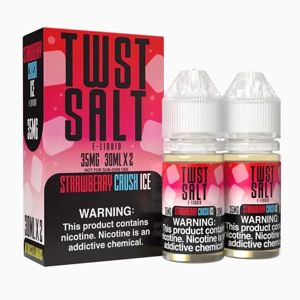 Strawberry Crush ICE Salt e-liquid by Twist E-liquids in 60mL bottle, featuring a refreshing strawberry flavor with icy cooling.