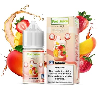 Pod Juice PJ5000 Salt - 30mL — Strawberry Mango PJ5000