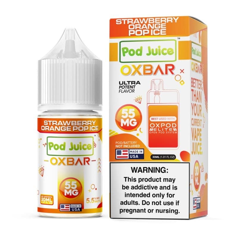 Oxbar x Pod Juice Salt - 30mL — Strawberry Orange Pop ICE