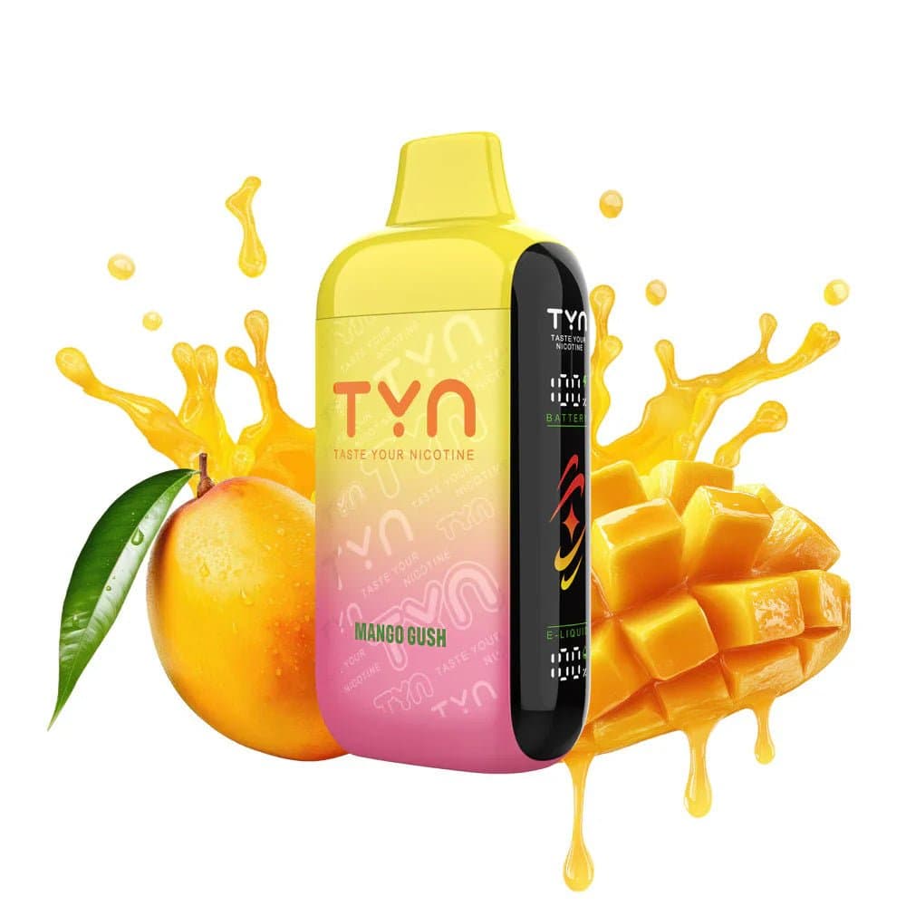 TYN 50K disposable vape device, sleek design with colorful branding, designed for easy use and portability.