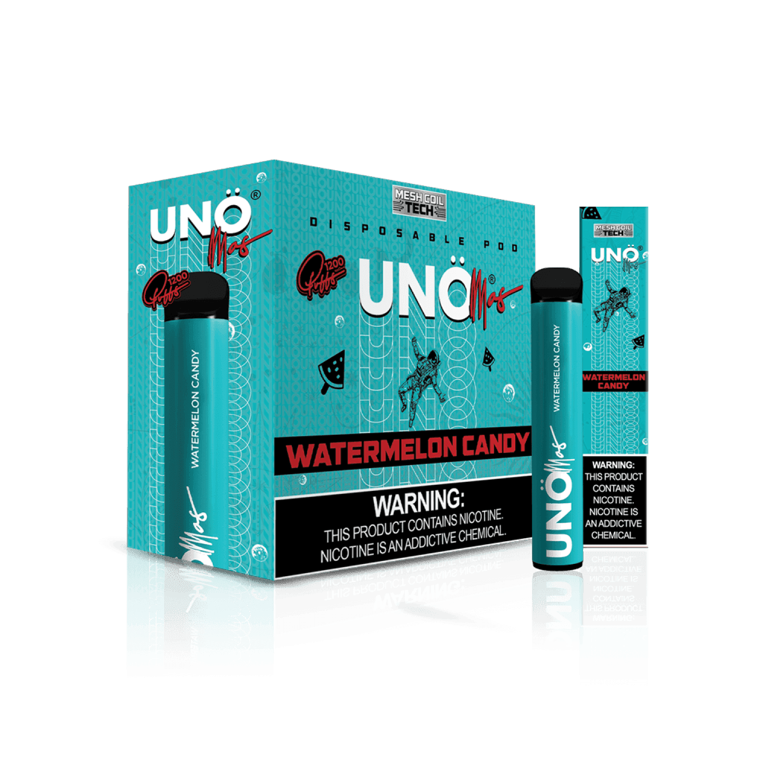 Uno Mas Disposable 5% | 1,200 Puffs — Watermelon Candy