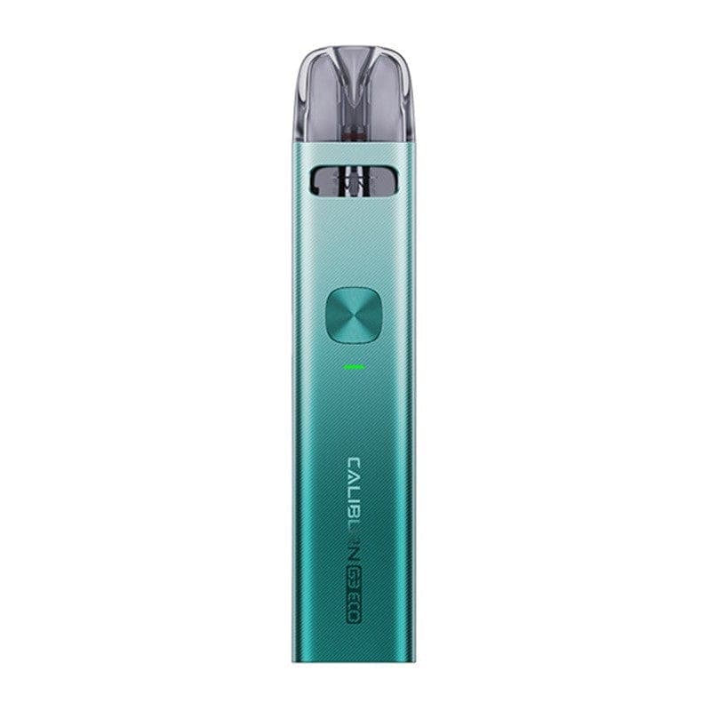 Uwell CALIBURN G3 ECO Pod System hardware with sleek design, compact size, and ergonomic mouthpiece for vaping.
