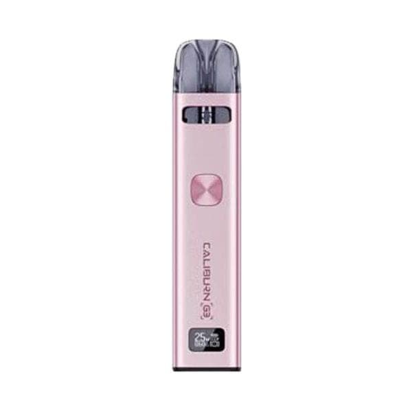 Uwell CALIBURN G3 pod system vape device with sleek design and mouthpiece, featuring adjustable airflow and compact hardware.