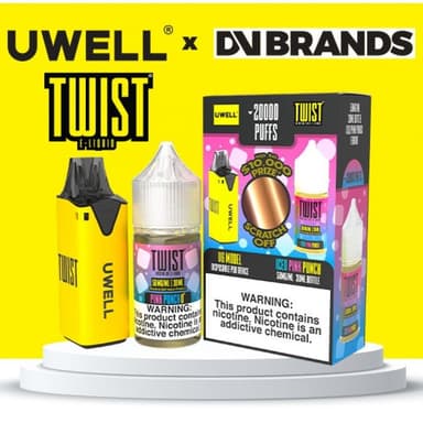 Uwell V6 Refillable Disposables + 30mL Juice Combo — Iced Pink Punch (Twist Liquid 50mg)