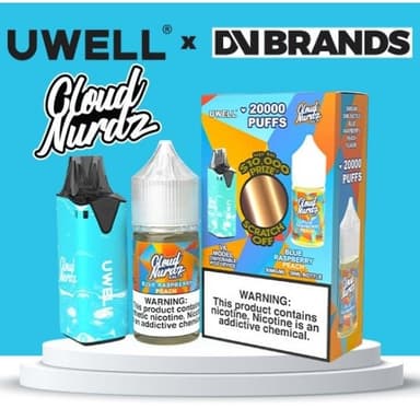 Uwell V6 Refillable Disposables + 30mL Juice Combo — Blue Raspberry Peach (Cloud Nurdz)