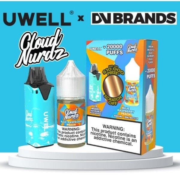 Uwell V6 refillable vape disposable with 30mL e-liquid, compact design, and mouthpiece, ideal for vaping on the go.