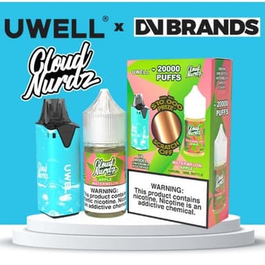 Uwell V6 Refillable Disposables + 30mL Juice Combo — Watermelon Apple (Cloud Nurdz)