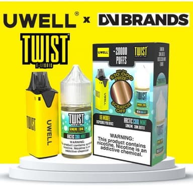 Uwell V6 Refillable Disposables + 30mL Juice Combo — Arctic Cool Mint (Twist Liquid 50mg)