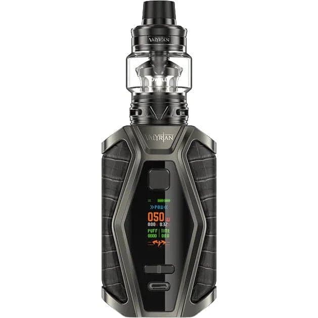 Uwell Valyrian 3 200W Starter Kit with mod, tank, and accessories, showcasing the hardware design and branding.