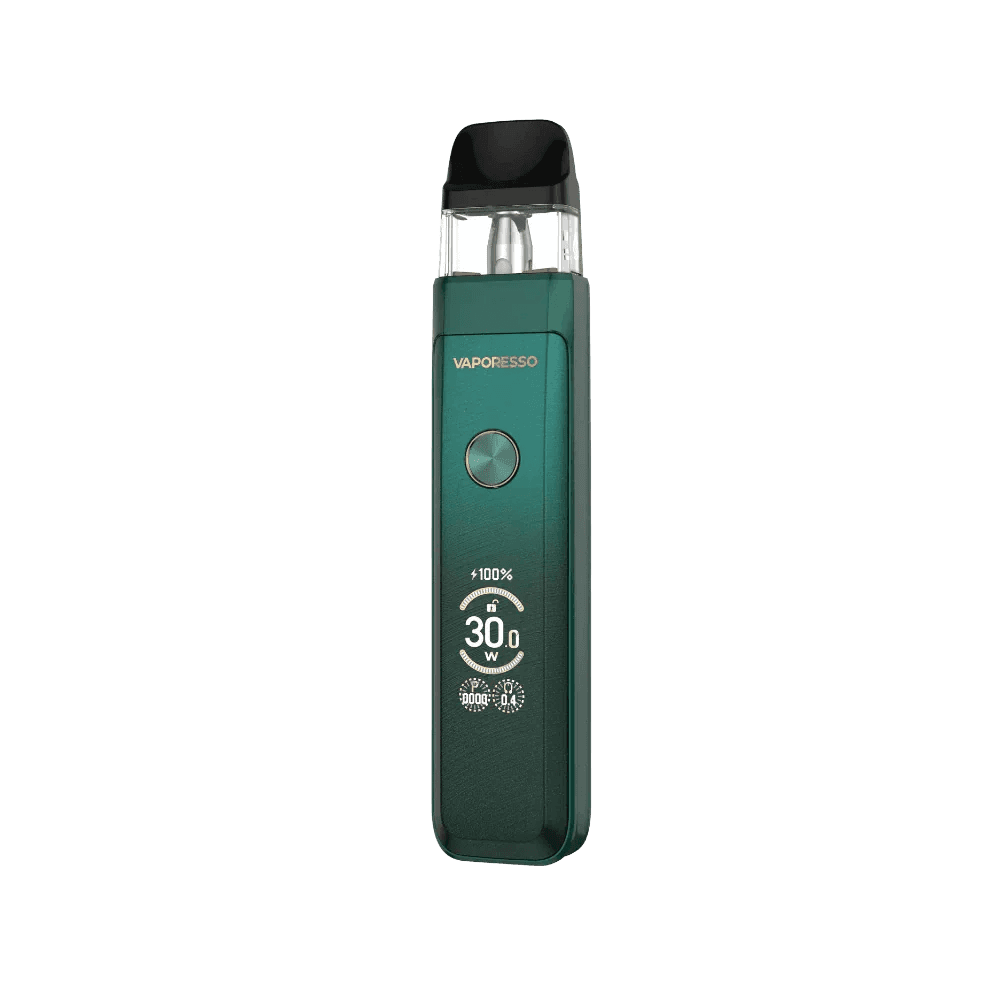 Vaporesso XROS Pro 2 30W vape kit in Gem Green with sleek pod system, compact design, and adjustable airflow.