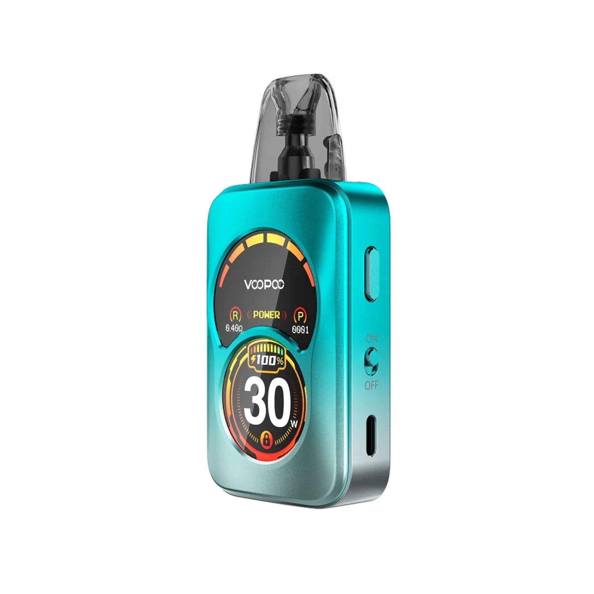 VOOPOO Argus A 30W pod system, compact hardware device with ergonomic design and adjustable wattage for vaping.