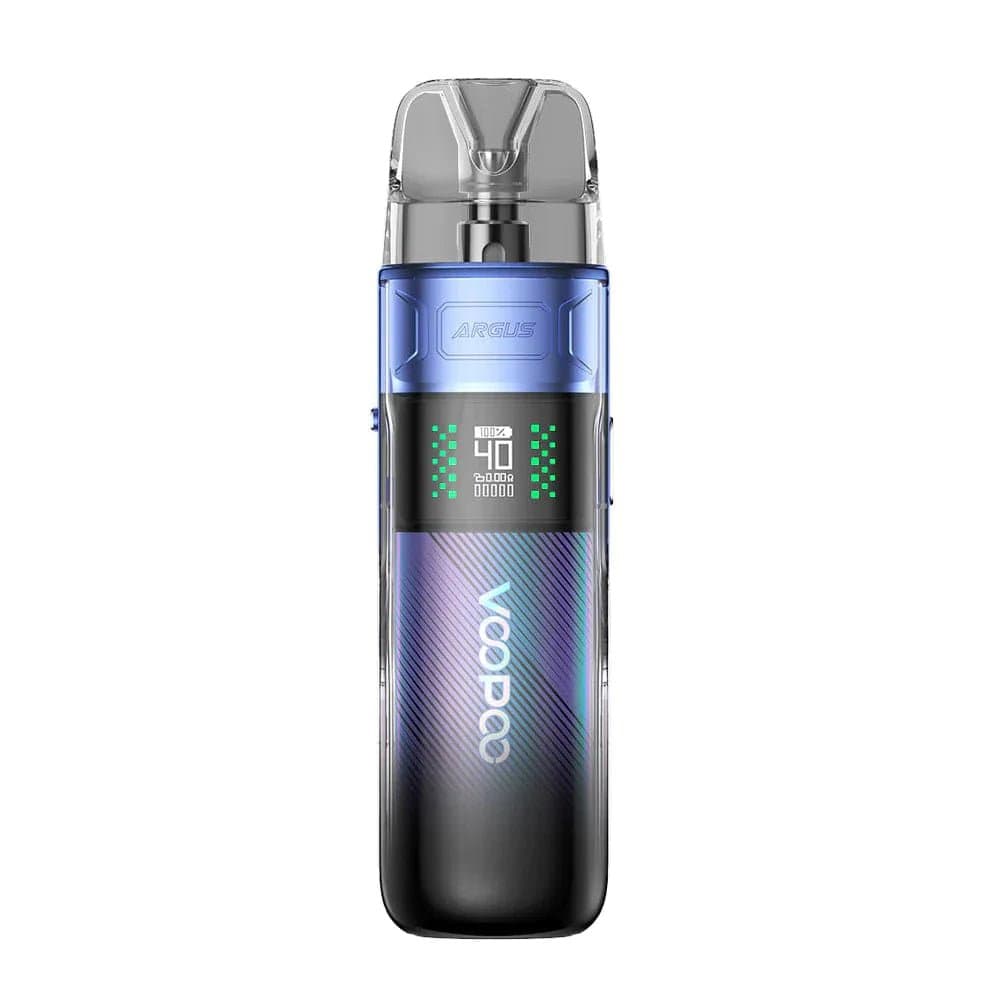 VOOPOO Argus E40 pod system vaporizer showing sleek black hardware with mouthpiece and adjustable airflow controls