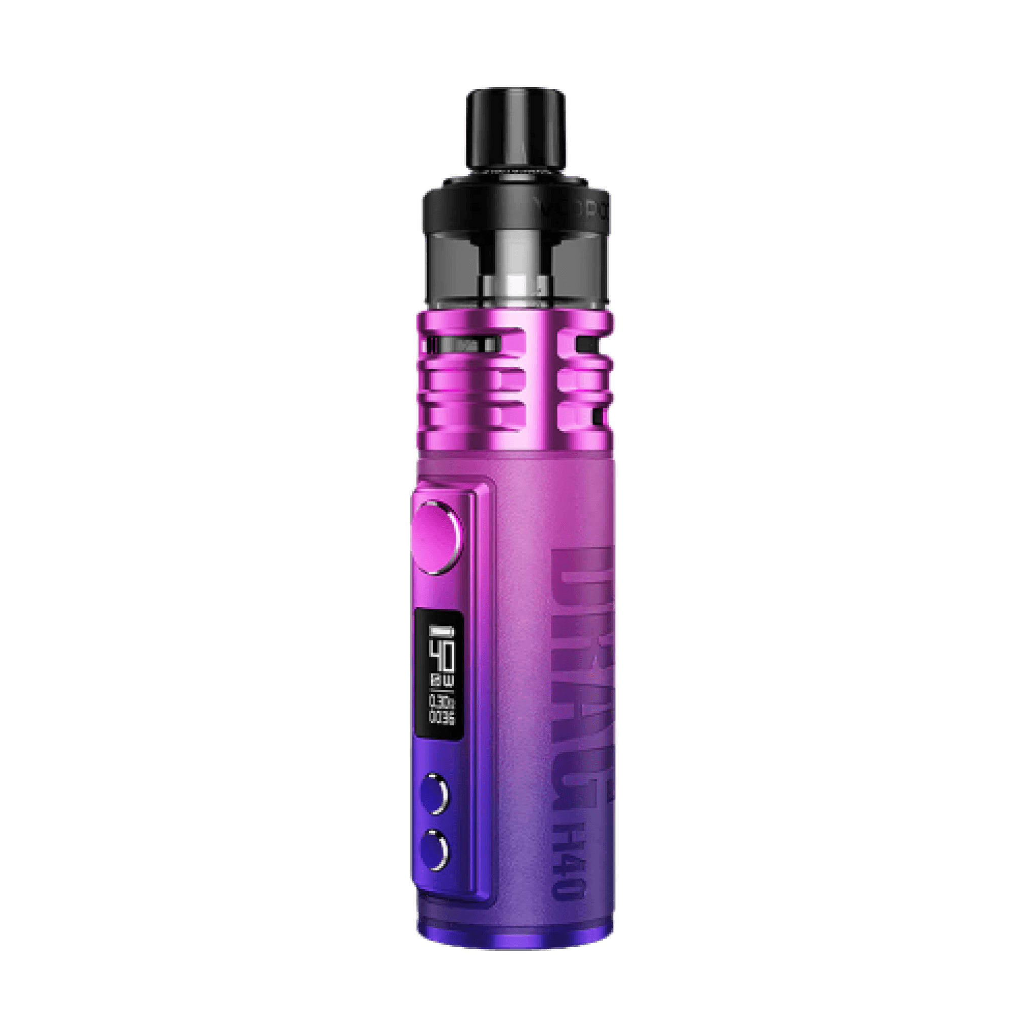 VOOPOO Drag H40 Pod Mod Kit showing sleek black device with adjustable airflow and compact design for vaping.