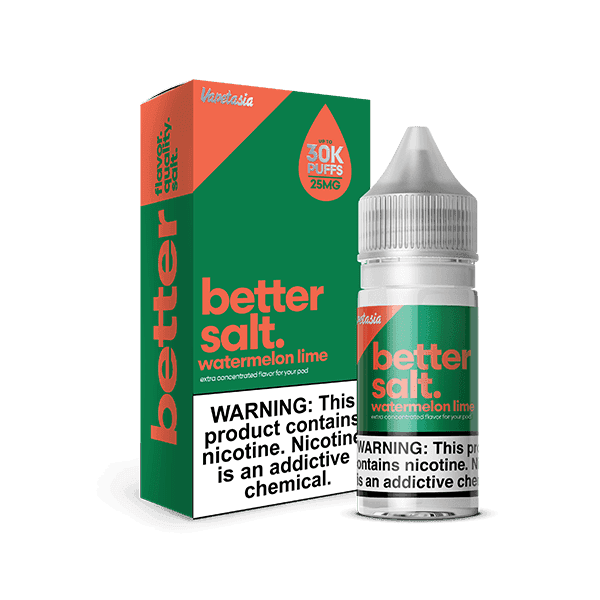 Vapetasia Watermelon Lime SALT e-liquid bottle, 30mL, featuring vibrant watermelon and lime flavor branding.