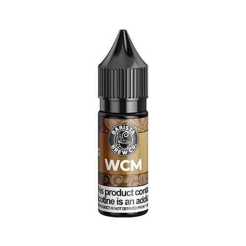 White Chocolate Mocha Salt E-liquid from Barista Brew Co. in 30mL bottle, creamy white chocolate and coffee flavor.