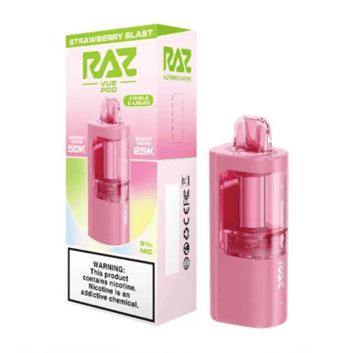 RAZ VUE 50K Disposable Pods — Strawberry Blast