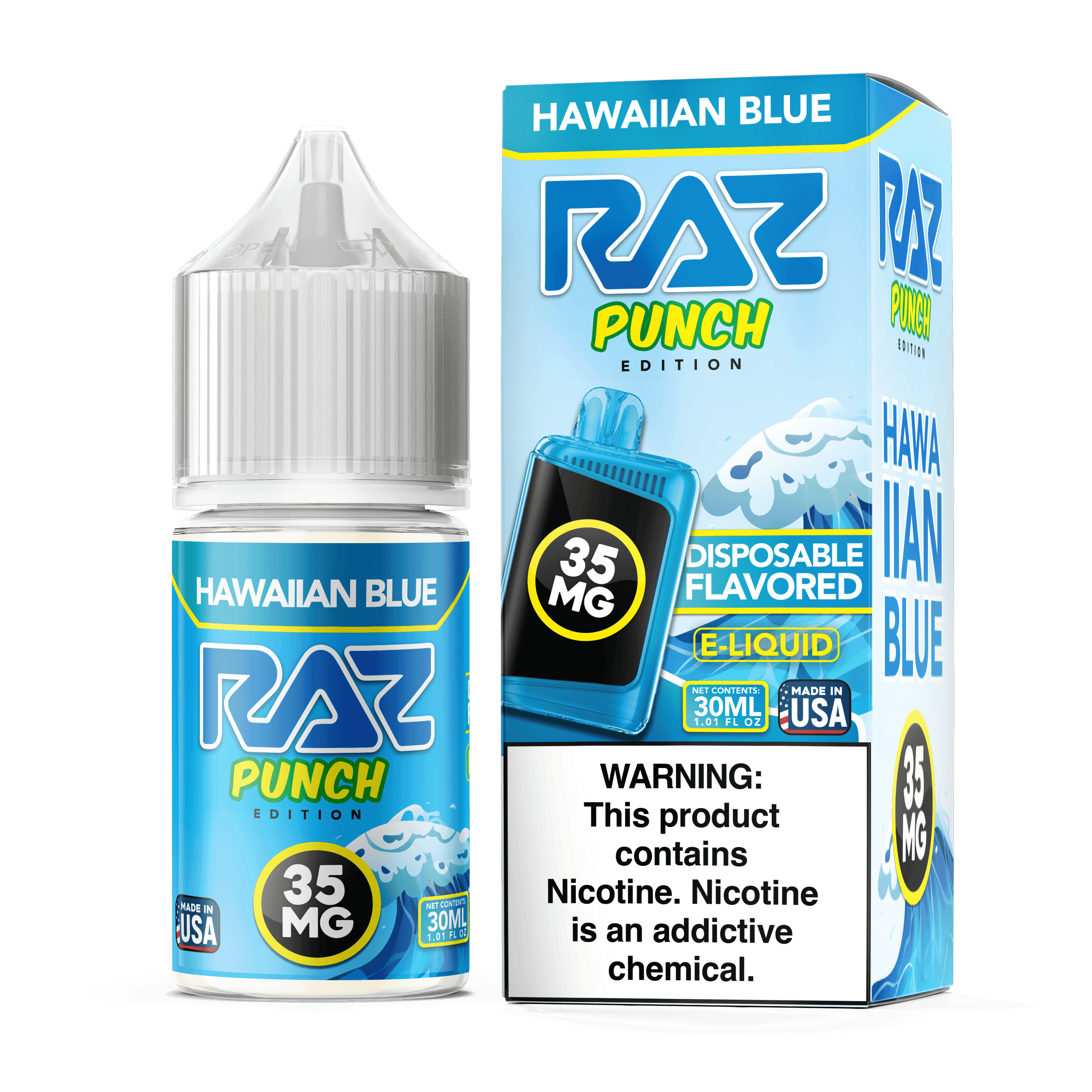 Pod Juice x Raz E-Liquid Salt - 30mL — Hawaiian Blue — 35mg