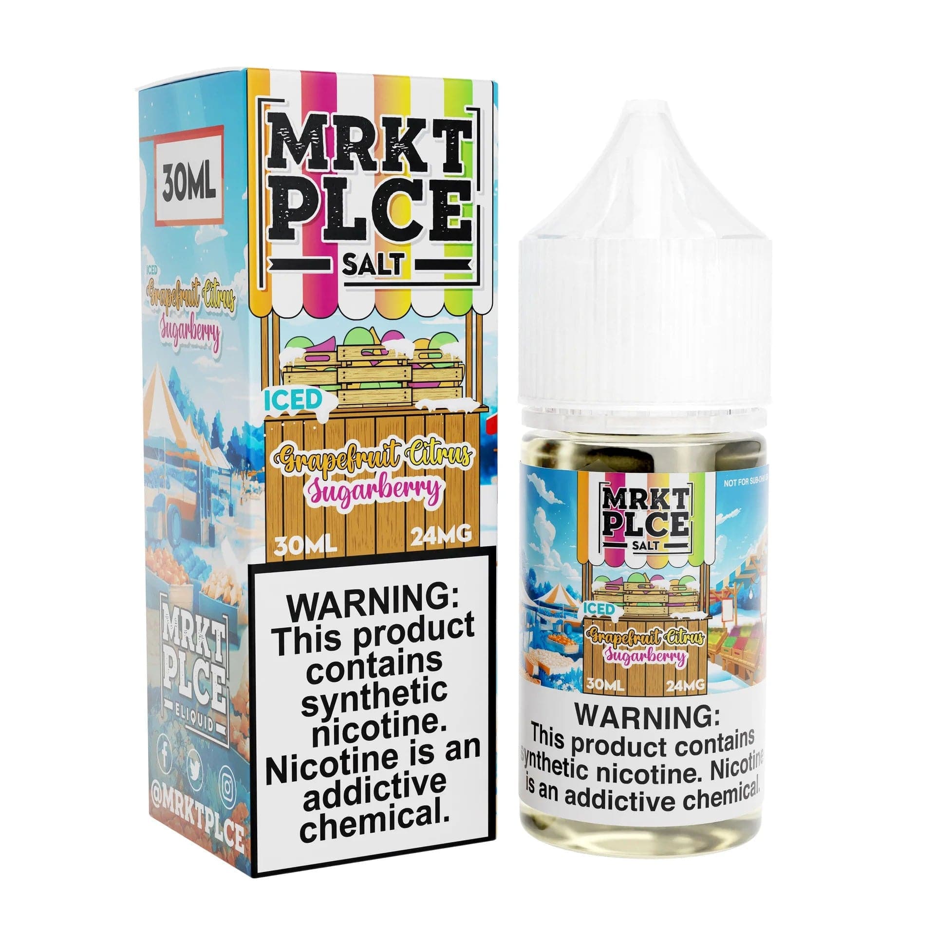 MRKT PLCE Salt - 30mL — ICED Grapefruit Citrus Sugarberry — 24mg