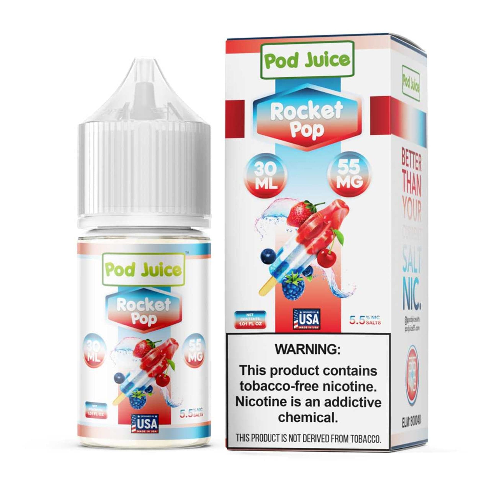 Pod Juice Salt - 30mL — Rocket Pop — 35mg