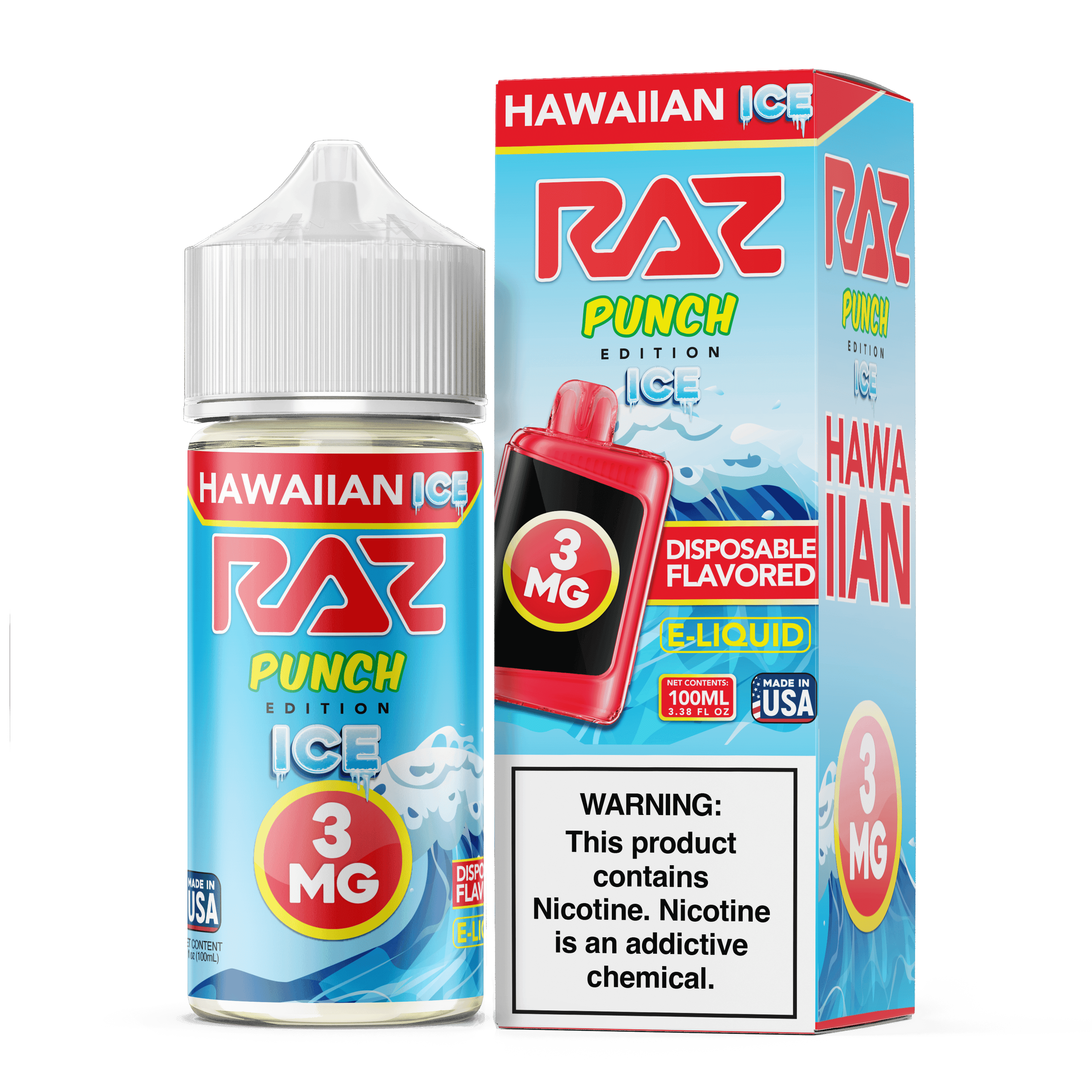 Pod Juice x Raz E-Liquid - 100mL — Hawaiian ICE — 3mg