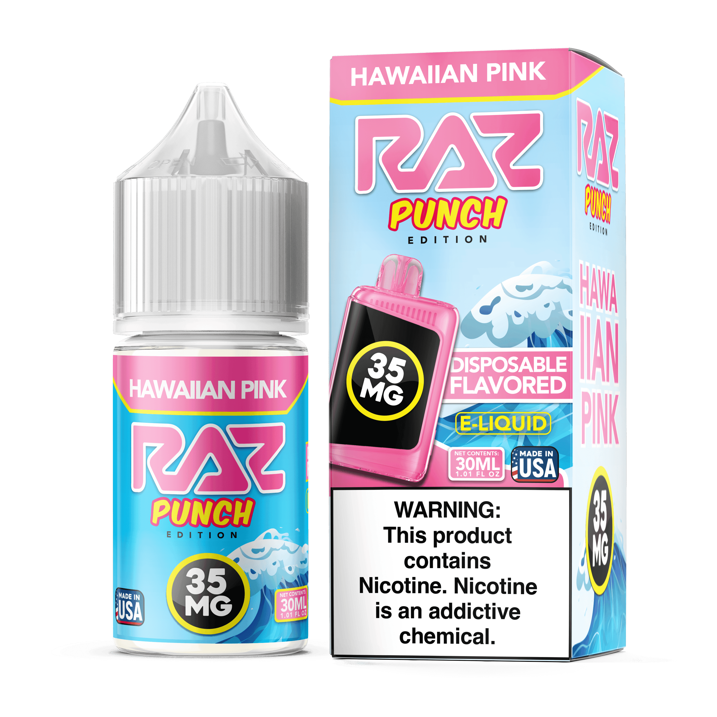 Pod Juice x Raz E-Liquid Salt - 30mL — Hawaiian Pink — 35mg