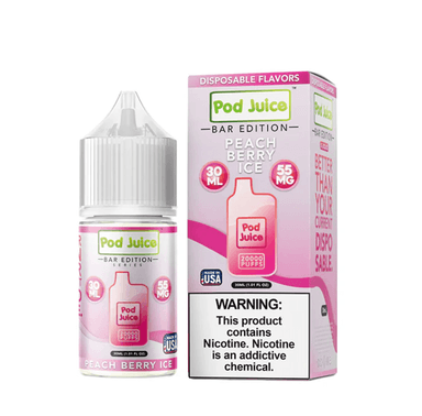 Pod Juice Salt - 30mL — Peach Berry ICE Bar Edition