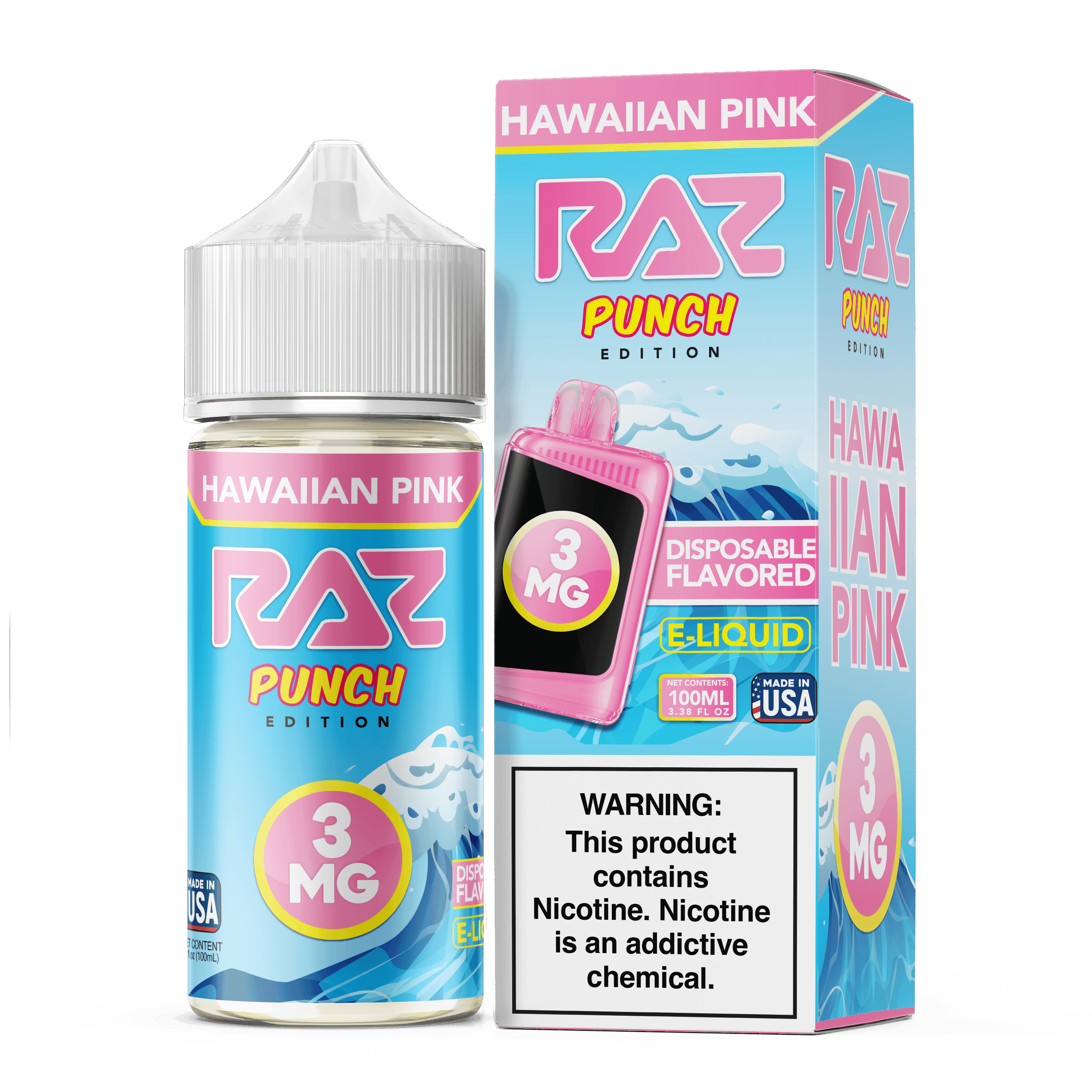 Pod Juice x Raz E-Liquid - 100mL — Hawaiian Pink — 3mg