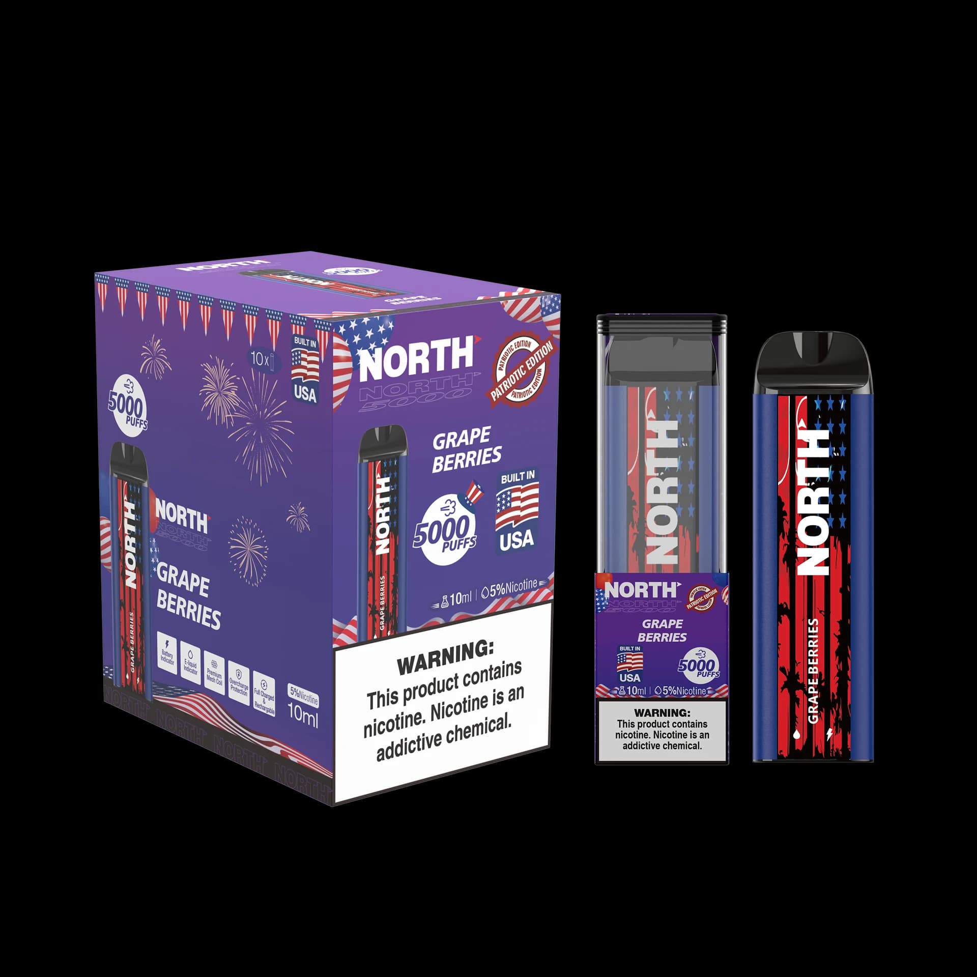 NORTH 5000 Disposable Vape — Grape Berries