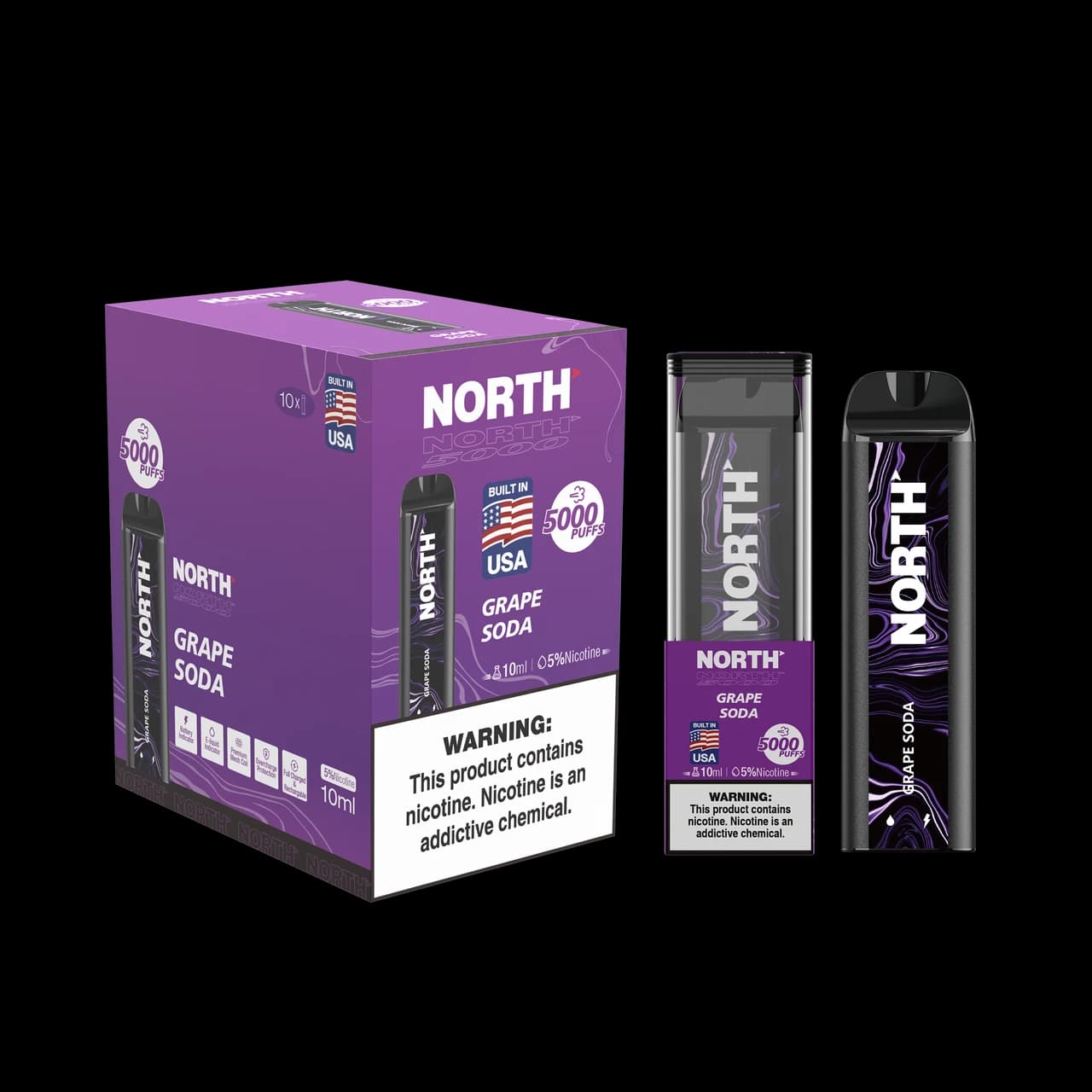 NORTH 5000 Disposable Vape — Grape Soda