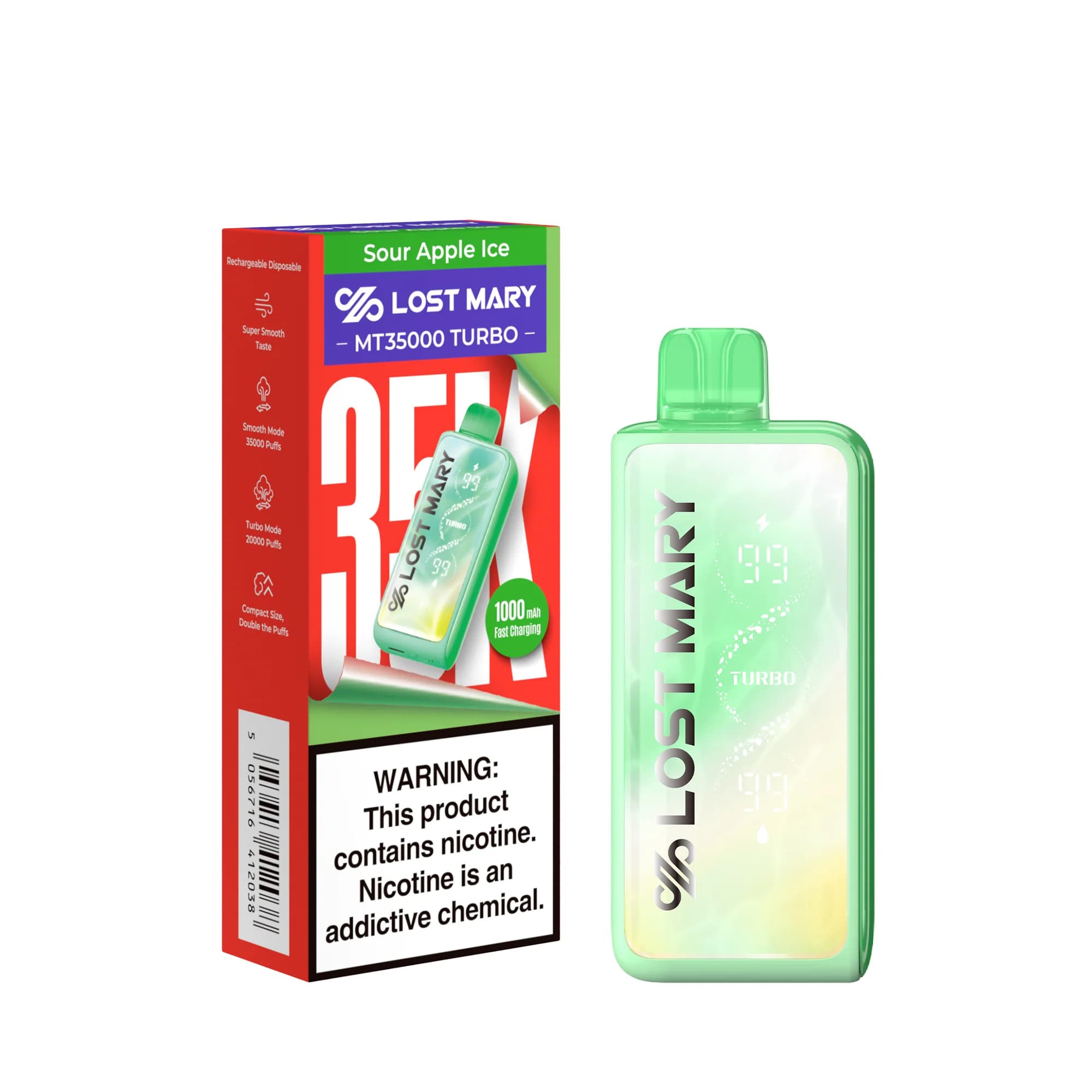 Lost Mary MT35000 Turbo Disposable — Sour Apple Ice