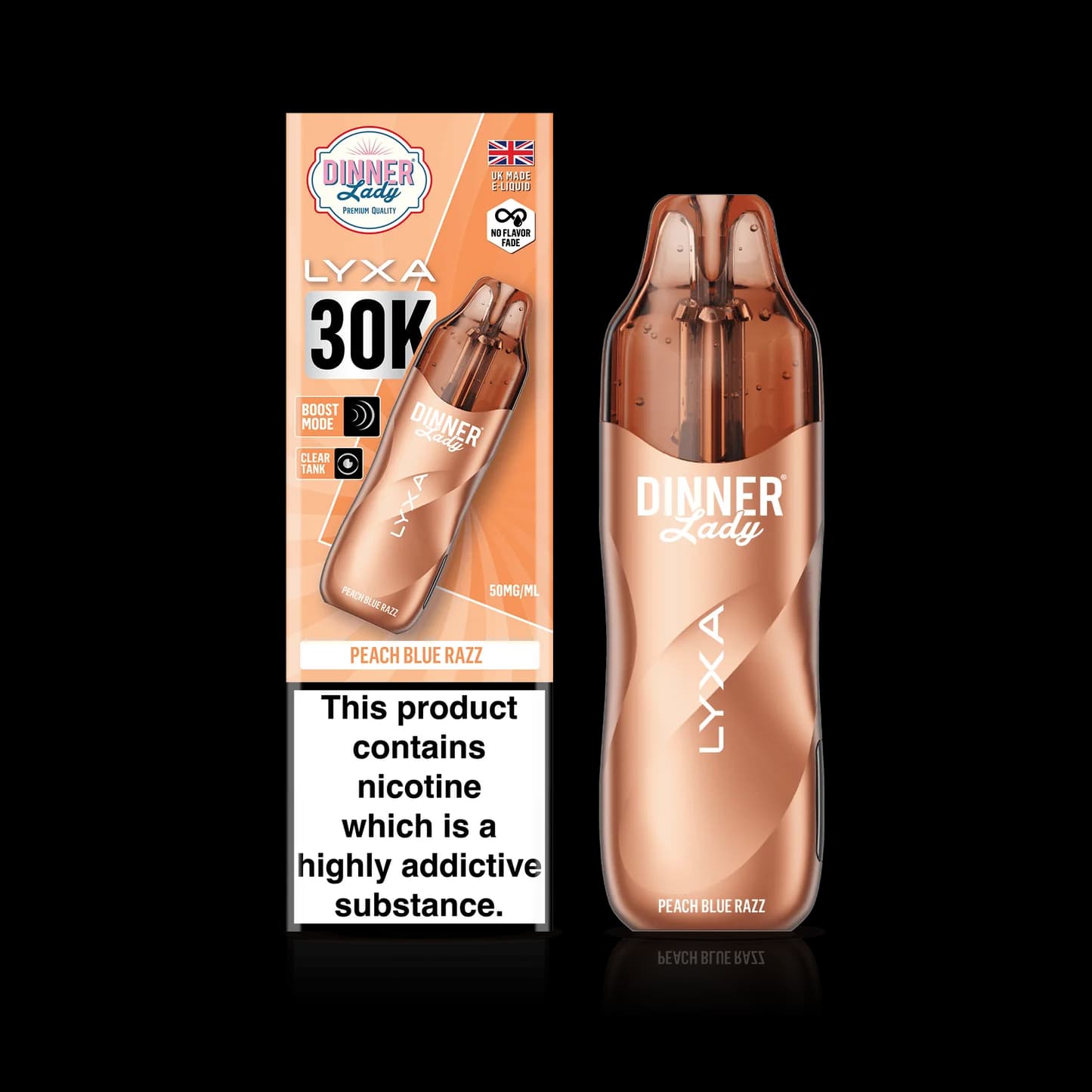 Dinner Lady LYXA 30K Disposable Vape — Peach Blue Razz