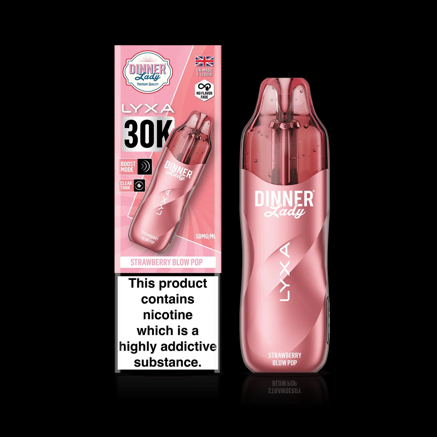 Dinner Lady LYXA 30K Disposable Vape — Strawberry Blow Pop