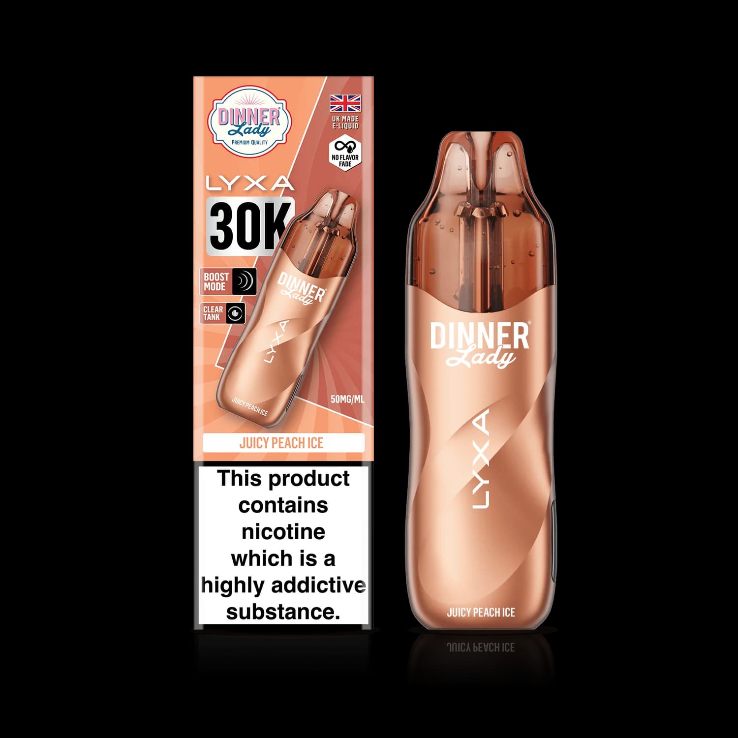 Dinner Lady LYXA 30K Disposable Vape — Juicy Peach Ice