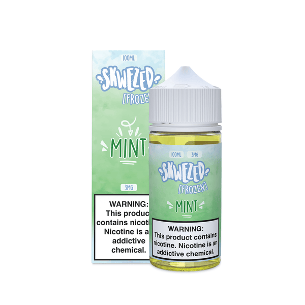 Skwezed Icy Fresh Mint vape juice in 100mL bottle with icy mint flavor and clear packaging.