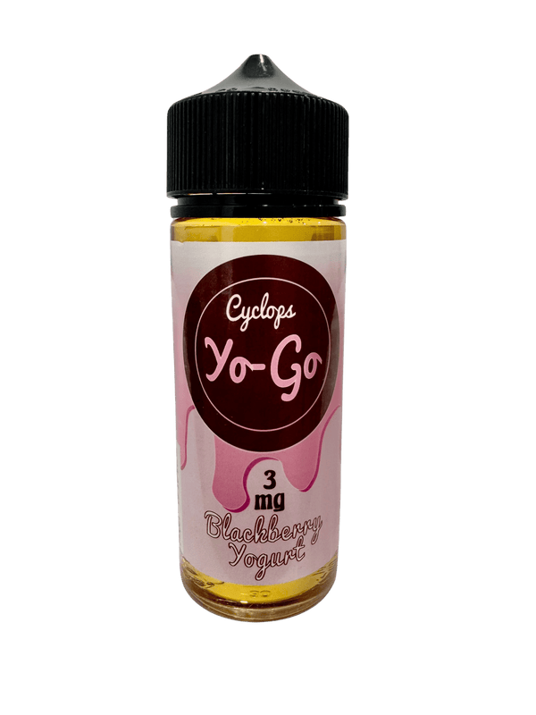 Blackberry flavored vape juice by Cyclops Vapor in a 120mL bottle, featuring a black and purple label with berry imagery.