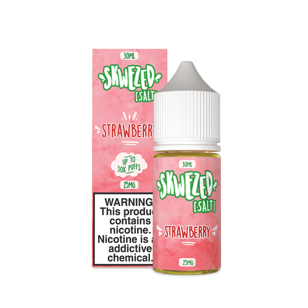 Skwezed Strawberry Nicotine Salt e-liquid in 30ml bottle with colorful label, ideal for vaping.