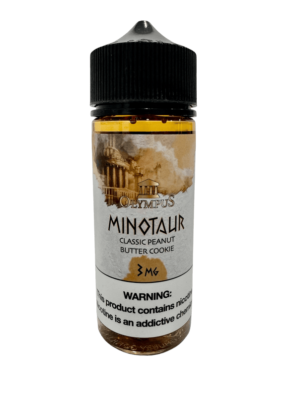 Bottle of Minotaur - Cyclops Vapor vape juice 120mL with colorful label and branding for vaping enthusiasts.