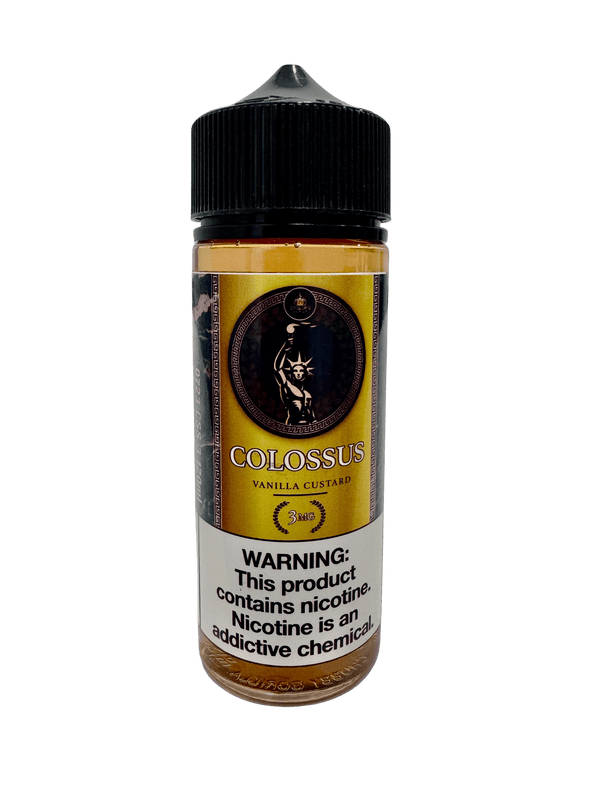 Bottle of Cyclops Vapor Colossus Cyclops Vape Juice, 120mL with colorful label, for vaping enthusiasts.