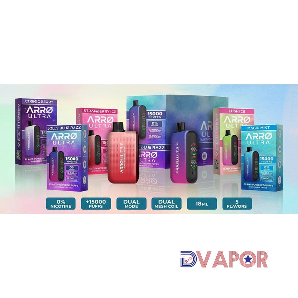 ARRO Ultra 15000 Puff ZERO Nicotine Plant Based Disposable Vape