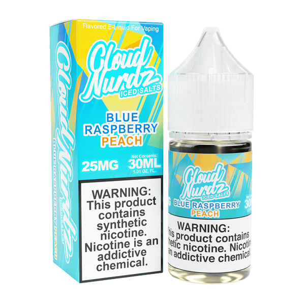 Iced Blue Raspberry Peach - Cloud Nurdz Salts - 30mL