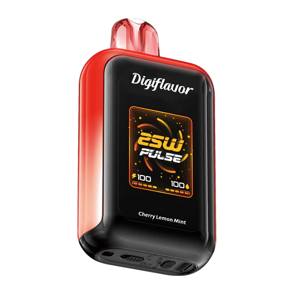 Digiflavor Sky disposable vape 25000 puffs in Cherry Lemon Mint flavor with dual mesh coils, smart display, USB-C charging, and adjustable airflow.
