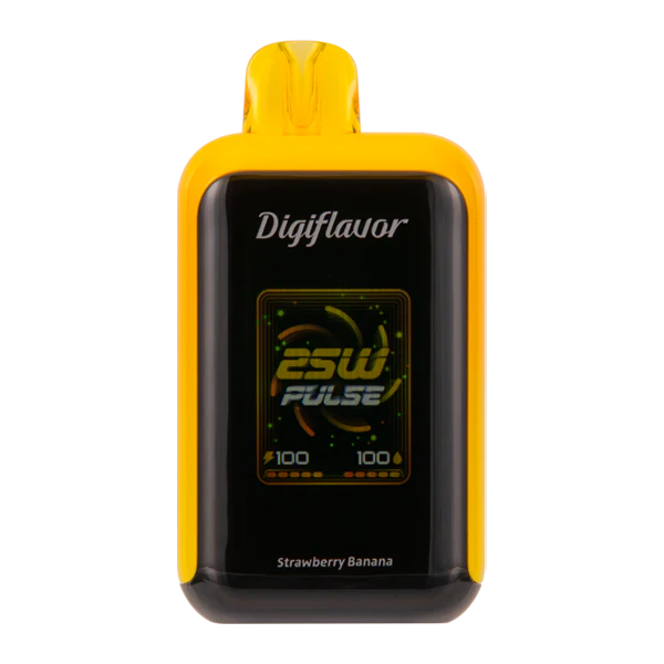 Digiflavor Sky disposable vape 25000 puffs in Strawberry Banana flavor with dual mesh coils, smart display, USB-C charging, and adjustable airflow.