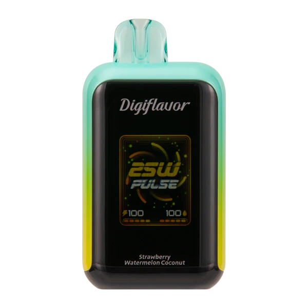 Digiflavor Sky disposable vape 25000 puffs in Strawberry Watermelon flavor with dual mesh coils, smart display, USB-C charging, and adjustable airflow.