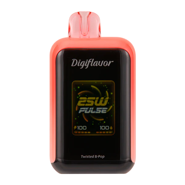 Digiflavor Sky disposable vape 25000 puffs in Twisted B-Pop flavor with dual mesh coils, smart display, USB-C charging, and adjustable airflow.