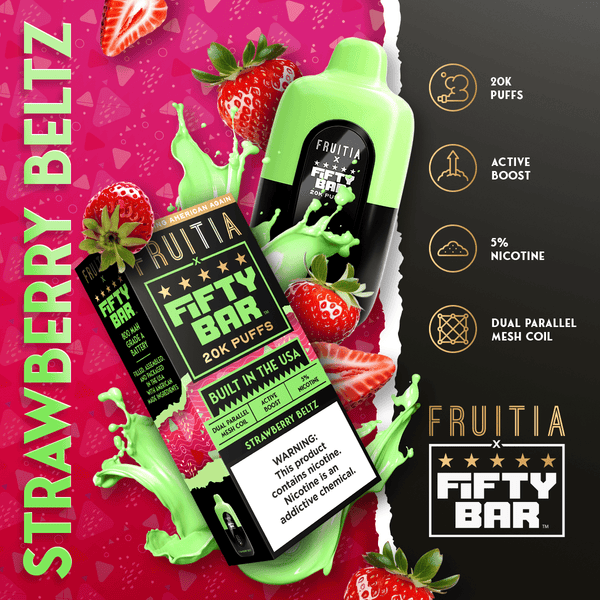 Fifty Bar X Fruitia 20,000 PUFF USA MADE VAPE