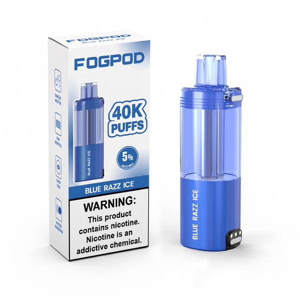 Fogpod 40K disposable vape pod by FOGPOD with sleek design and mouthpiece, ready for vaping use.