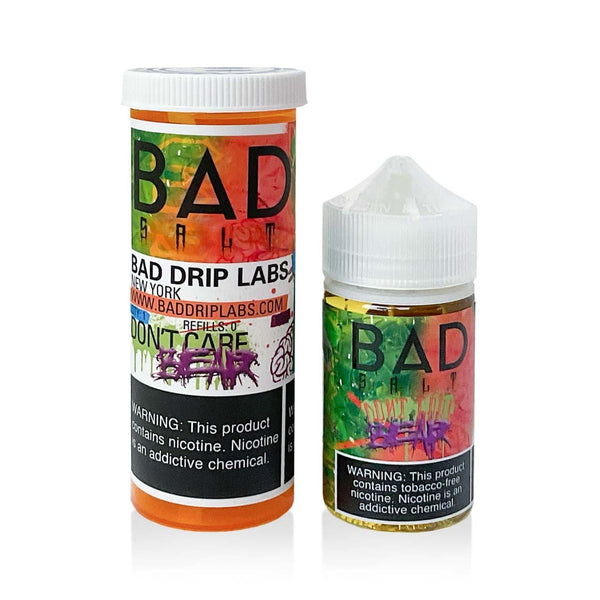 Bad Drips Don't Care Bare Salt eliquid bottle