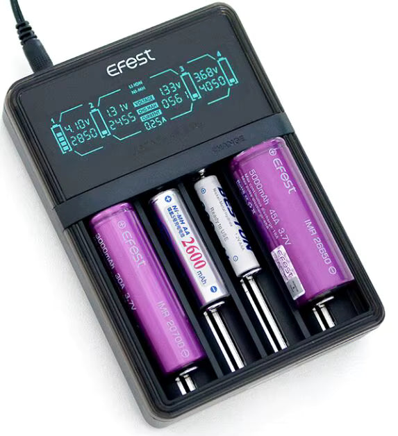 Efest LUC V4 Elite - 4-Bay HD LCD 18650 Battery Charger