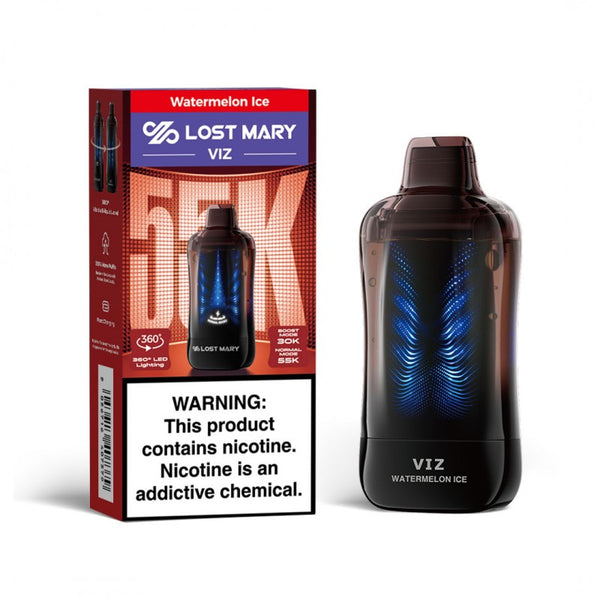 Lost Mary VIZ 55K Watermelon Ice disposable vape and packaging box