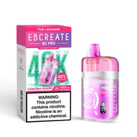 EBCREATE BC PRO 2026 disposable vape in Pink Lemonade flavor with colorful packaging and sleek design.